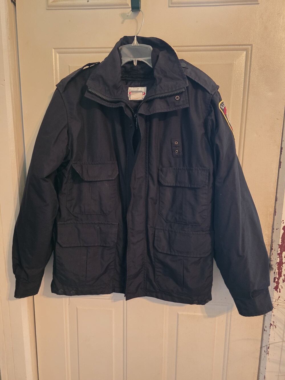 VINTAGE Elbeco Illinois Corrections Military Bomber Jacket Black Insulated Sz S